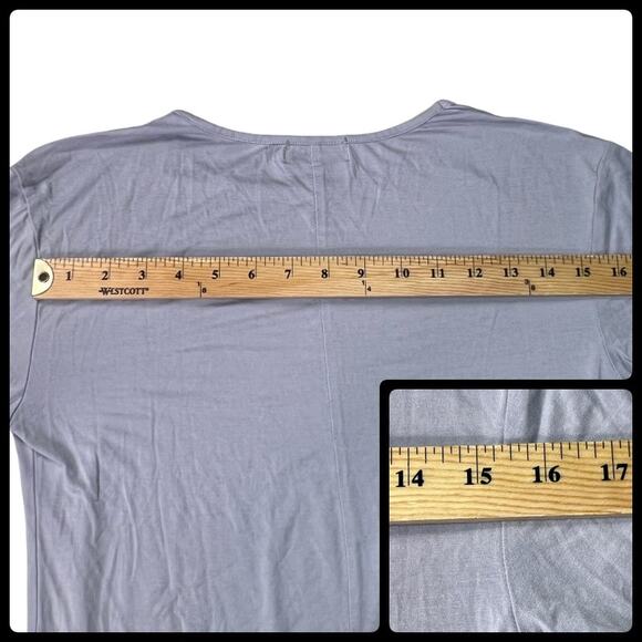 Classic Fashion Collection Tunic Asymmetrical Three Quarter Sleeves Large Purple - Picture 5 of 10